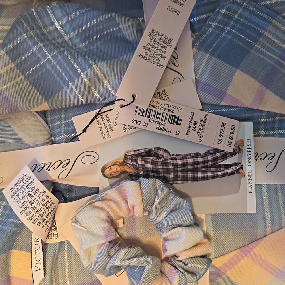 VS Plaid Pajama Set Med - Picture 2 of 3